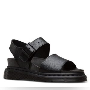 Dr Martens Romi Leather Pebble Lamper Black Sandals